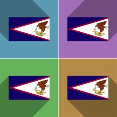 Flags American Samoa Set of colors flat design