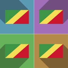 Flags Congo Republic Set of colors flat design