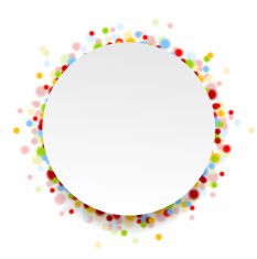 Circle design with shiny light confetti
