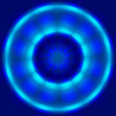 Abstract blue circle spin and move technology background