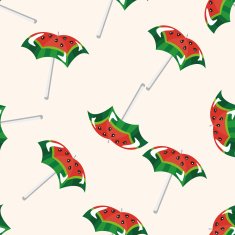 beach equipment umbrella seamless pattern