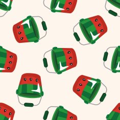 beach equipment bucket seamless pattern