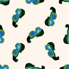 beach equipment goggles seamless pattern
