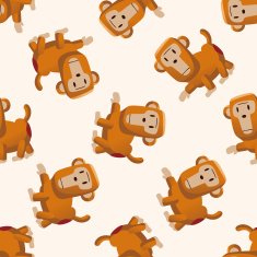 Animal monkey cartoon seamless pattern