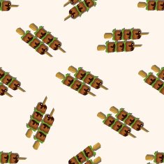 steak meat seamless pattern
