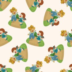 The Wizard of Oz cartoon seamless pattern N2