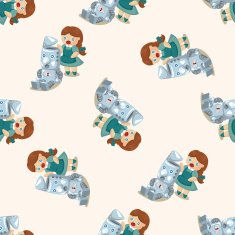The Wizard of Oz cartoon seamless pattern N3