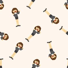 Office workers seamless pattern N2