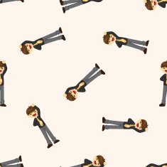 Office workers seamless pattern N6