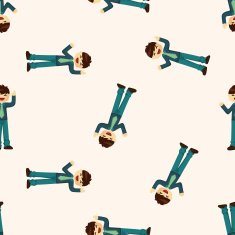 Office workers seamless pattern N9
