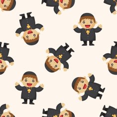 pastor and nun seamless pattern N4