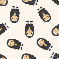 pastor and nun seamless pattern N5