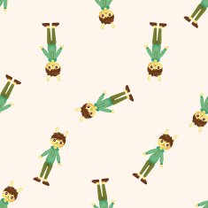 rabbit cartoon seamless pattern