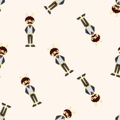 rabbit cartoon seamless pattern N5