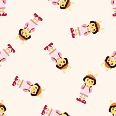 rabbit cartoon seamless pattern N8