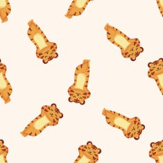 animal tiger cartoon seamless pattern