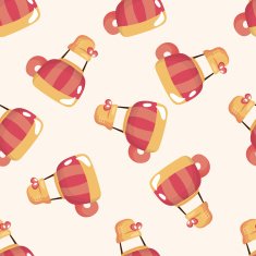 style hot air balloon seamless pattern N11