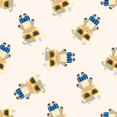 animal cow summer cartoon seamless pattern