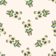 animal panda summer cartoon seamless pattern