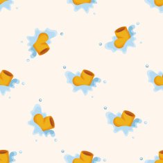 rainy boots seamless pattern N2