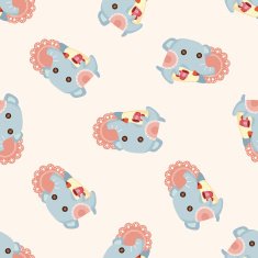 animal ephant having afternoon tea seamless pattern N2