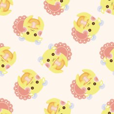 animal goat having afternoon tea seamless pattern N2
