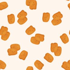 Fried foods theme chicken seamless pattern N2