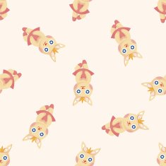 animal rabbit dancing cartoon seamless pattern