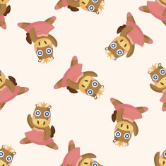 animal horse dancing cartoon seamless pattern