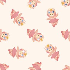 animal pig dancing cartoon seamless pattern