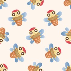bug cartoon seamless pattern N7