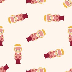 Medieval character cartoon seamless pattern