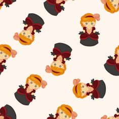 Medieval character cartoon seamless pattern N2