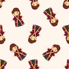 Medieval character cartoon seamless pattern N7