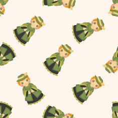 Medieval character cartoon seamless pattern N8