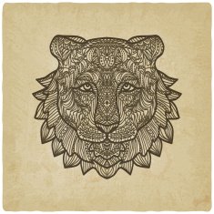 tiger head on grunge background