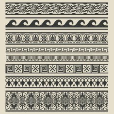 Border decoration set Greek ethnic patterns