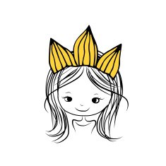 Girls princess with crown on head for your design N8