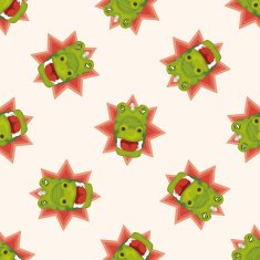 animal crocodile cartoon seamless pattern