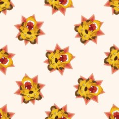 animal tiger cartoon seamless pattern N2