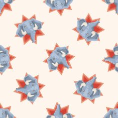 animal ephant cartoon seamless pattern N2