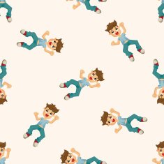 jumping person seamless pattern N9
