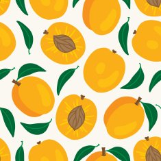 Seamless pattern with peaches