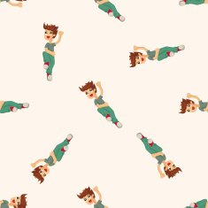 jumping person seamless pattern N16