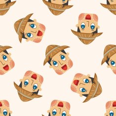 people theme farmer seamless pattern