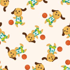Animal dog doing sports cartoon seamless pattern