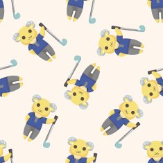 Animal goat doing sports cartoon seamless pattern