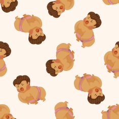 Sumo seamless pattern N4