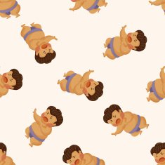 Sumo seamless pattern N6