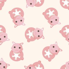 animal rabbit cartoon seamless pattern N2